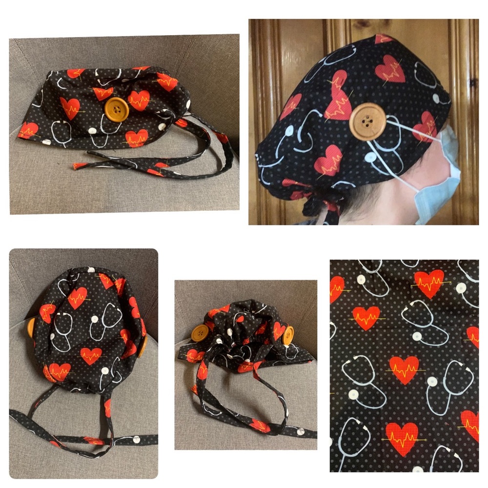 High Quality Fitted Scrub Cap with Button